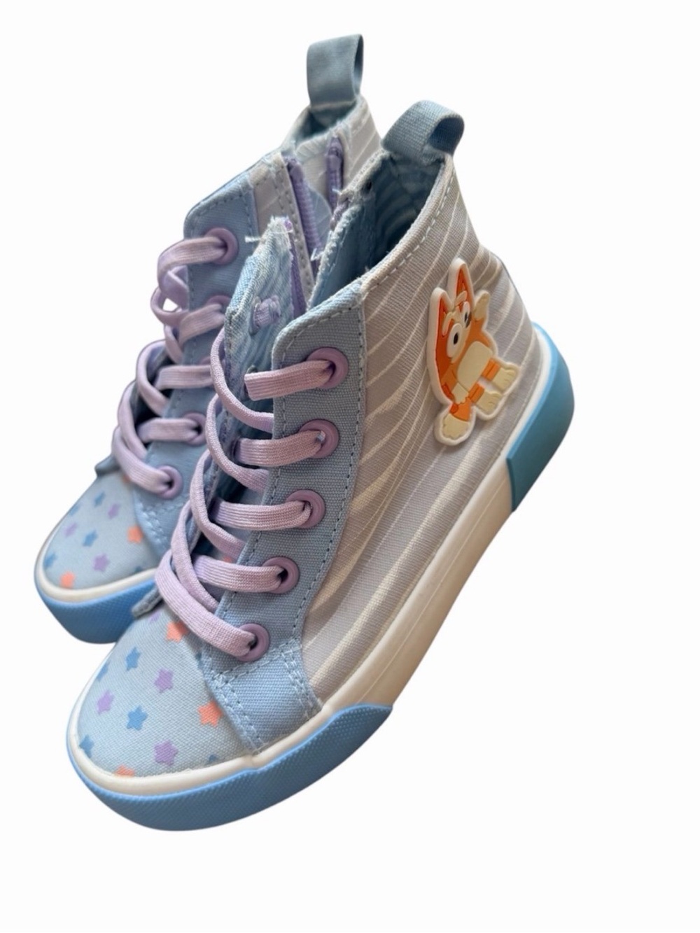 Bluey Bingo Ground Up Kids High Top Sneakers Blue Purple Size 10